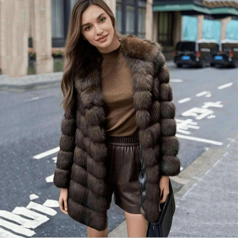 KIMLUD, High Quality Fur Coat Imitation Mink Fur Women Fur Coat 2025 New Winter Thick Temperament Leisure Warm Hooded Women Fur Coat 627, KIMLUD Womens Clothes