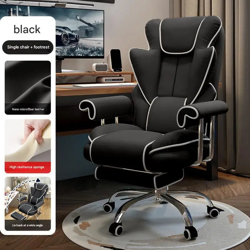 Ergonomic Kneeling Office Chair Cortex Upholstery With Contoured Backrest And Five-Star Mobility — Cream Ivory | KIMLUD