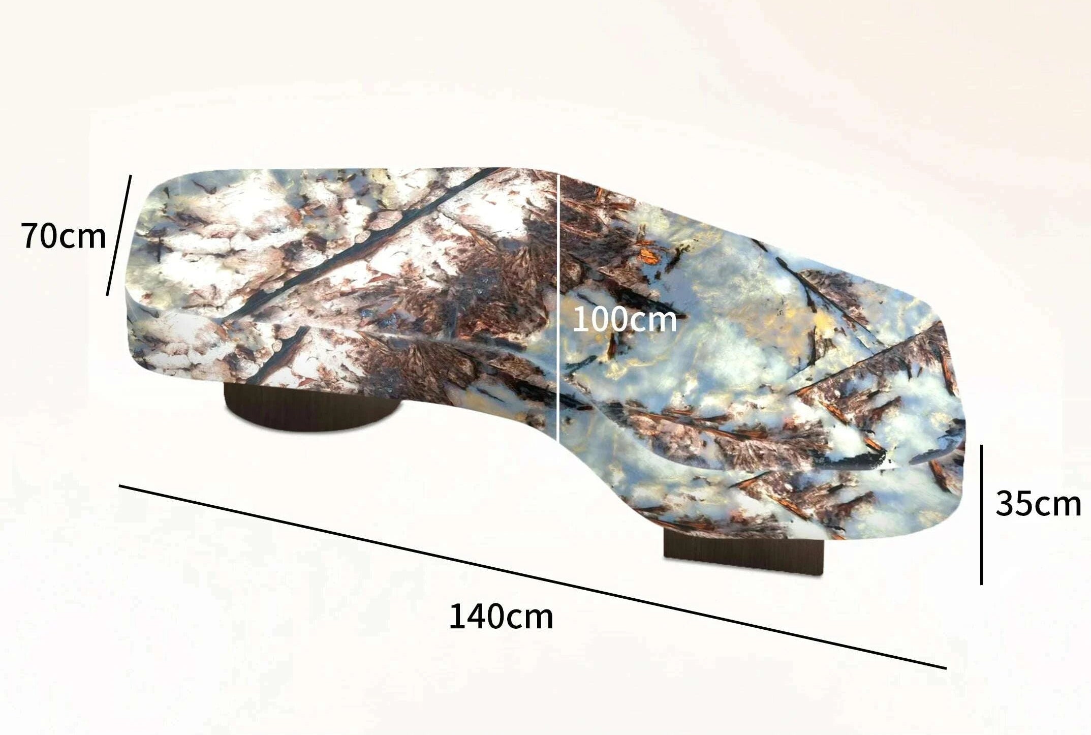 KIMLUD, Living room geometric coffee table luminous jade luxury stone white ice jade crescent moon light luxury advanced large flat, KIMLUD Womens Clothes