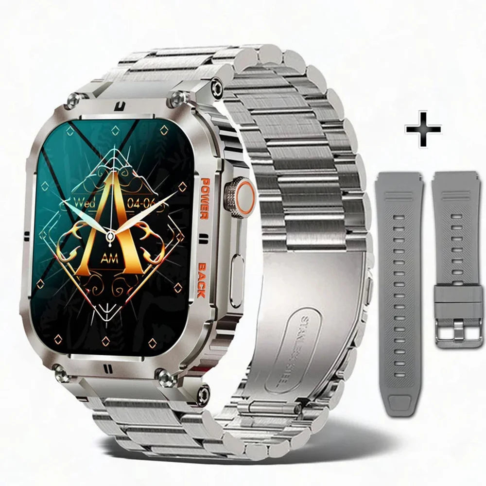 2024 Smart Watch Men's New Bluetooth Call 1.96-inch IPS Square Screen Full View Full Day Heart Rate Detection Sports Smart Watch