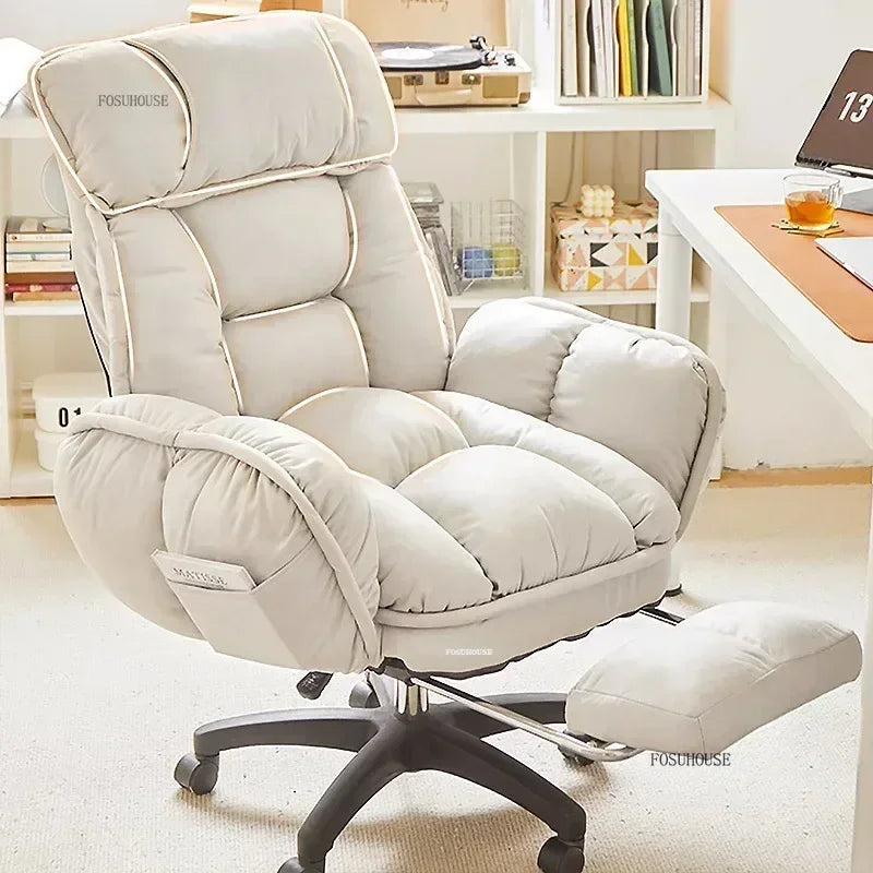 Fabric Swivel Office Chair With Backrest — Dove Gray | KIMLUD