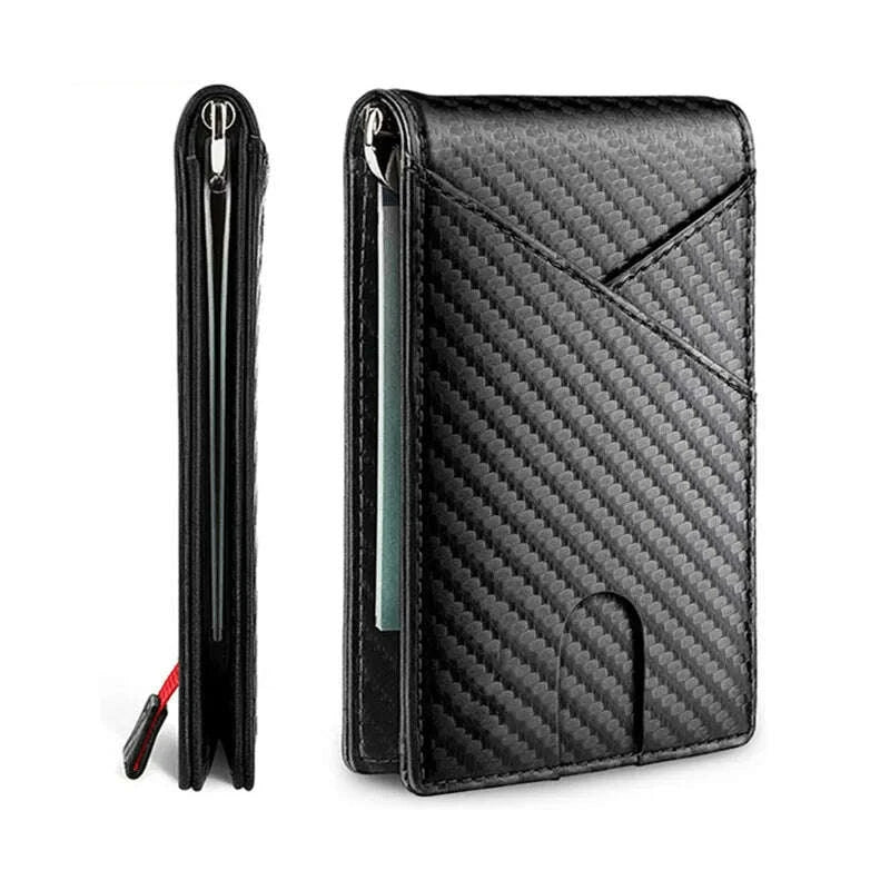 KIMLUD, DIENQI Carbon Fiber Rfid Slim Card Luxury Wallet Money Bag Men's Wallet Bifold Billfold, KIMLUD Womens Clothes