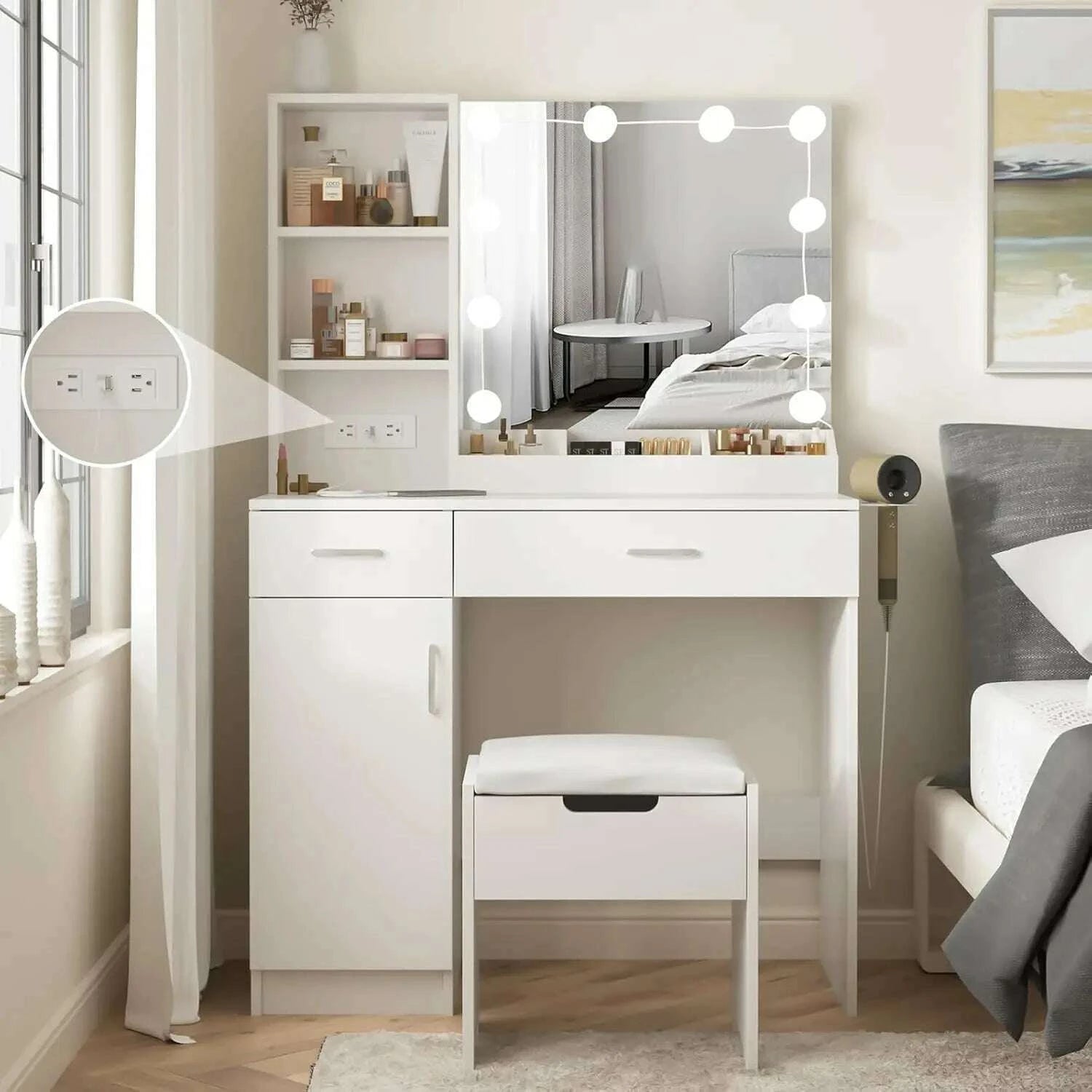 dressing-table-makeup-vanity-desk-with-lighted-mirror-power-strip-black-vanity-table-set-with-lights-and-lots-storage-kimlud-kimlud-33921538