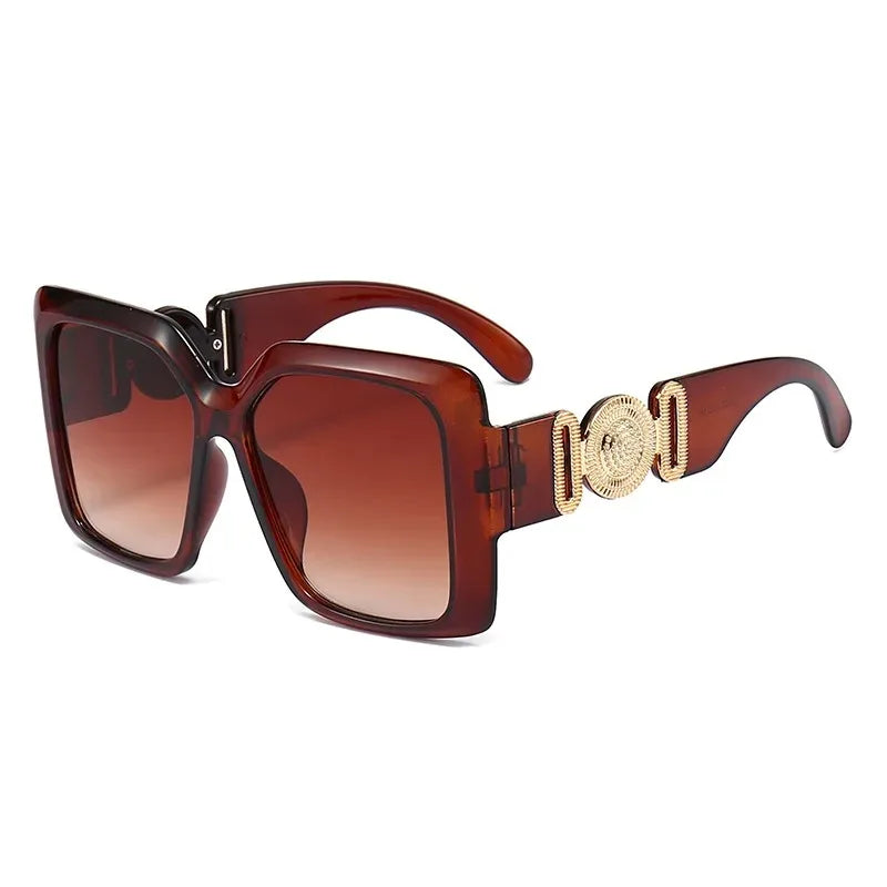 Big Square Frame Sunglasses For Men Women Brand Design Luxury Vintage Fashion Male Ladies Driving Black Sun Glasses Eyewear 2024