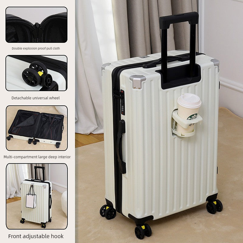 Japanese Import Luggage Women's New Arrival Multi-Functional Hook Boarding Bag Universal Wheel 24 Pull Rod Men's Password Suitcase