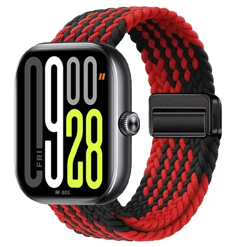 Magnetic Braided Nylon Loop Band for Xiaomi Redmi Watch 6 5 4 Strap Adjustable Sport Replacement Correa Bracelet Mi Band 9 8 Pro
