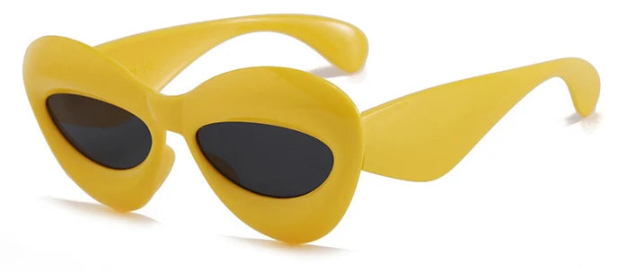 Acetate Cat Eye Sunglasses Y2K Lip Gradient — Yellow Blue Gradient | KIMLUD