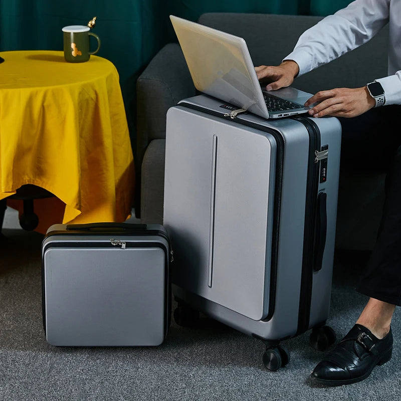 New Designer 20"24"inch Business Travel Suitcase Rolling Luggage with Laptop Bag Universal Wheel Trolley PC Box Trolley Luggage