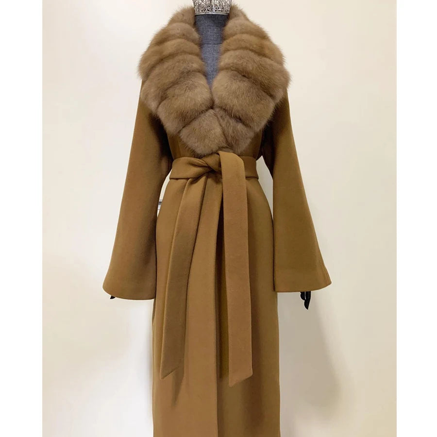Fox Fur Coat — Black | KIMLUD