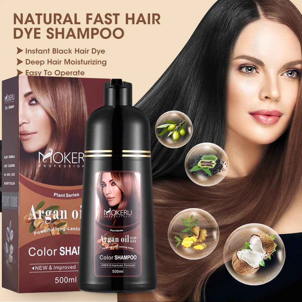 Argan Oil Hair Color Shampoo — Dark Brown | KIMLUD