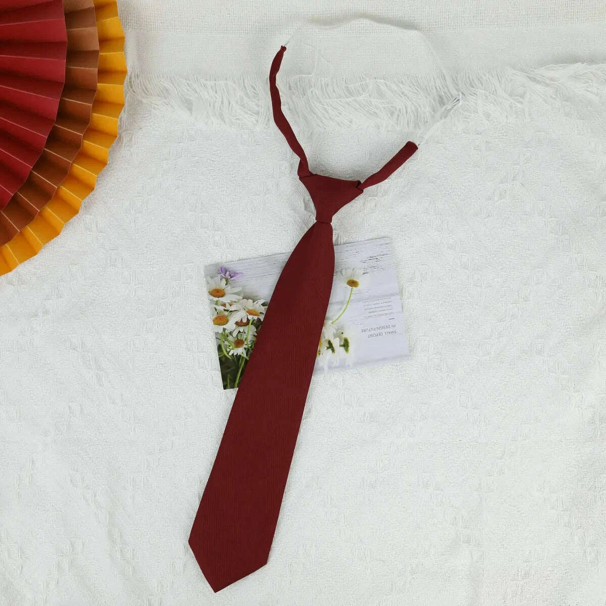 KIMLUD, Trendy Black and Navy JK Tie Girl's Boy's Korean Uniform for Students Pre-tied Short Tie with Handmade Design, KIMLUD Womens Clothes