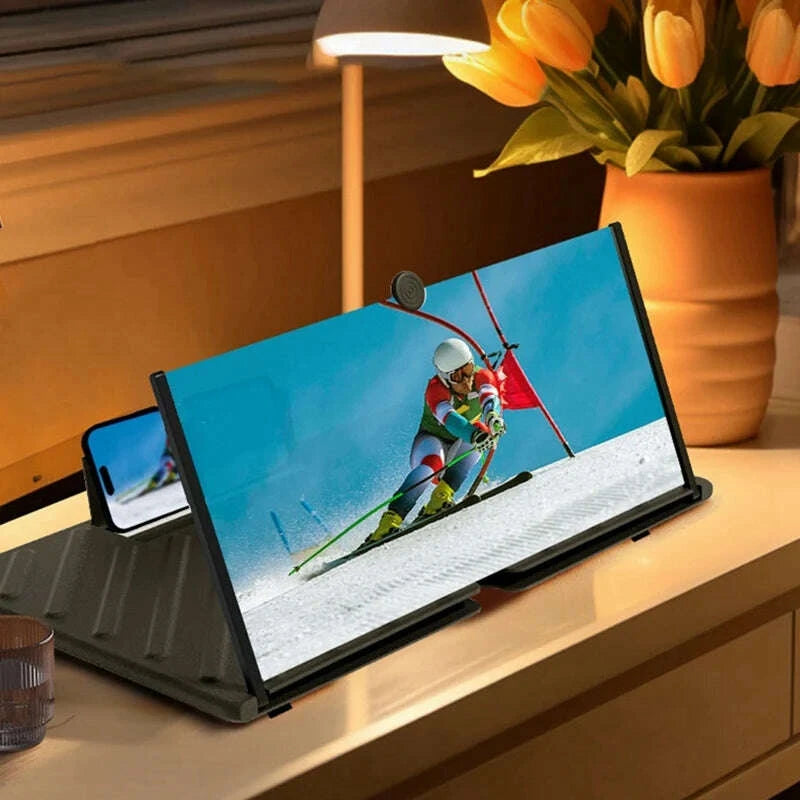 KIMLUD, 【ABUP】20 Inch Screen Magnifier 3D HD Phone Magnification Projector Screen Magnification Compatible with All Smartphones,Black, KIMLUD Womens Clothes