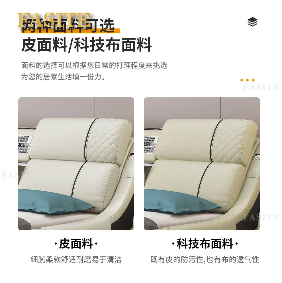 Modern Simple Massage Bed Luxury Water Proof Design Bedframe Double Bed Smart White Nordic Furniture