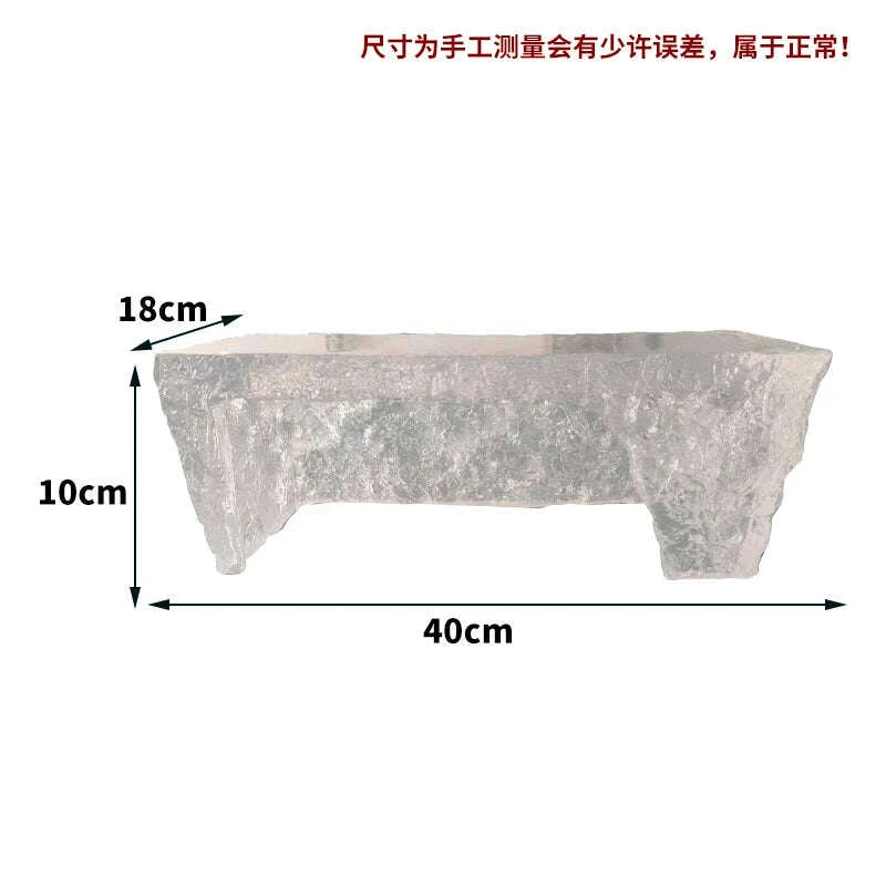 KIMLUD, Premium Light Luxury Transparent Resin Hotel Front Desk Restaurant Villa Kitchen Partition Luminous Crystal Glacier Island Table, KIMLUD Womens Clothes