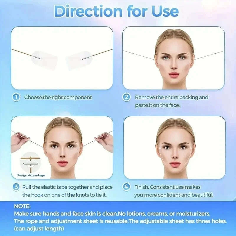 invisible-face-lift-tape-and-band-set-18-pcs-hypoallergenic-clear-lifting-patches-with-4-adjustable-elastic-strapskimludkimlud-35563661