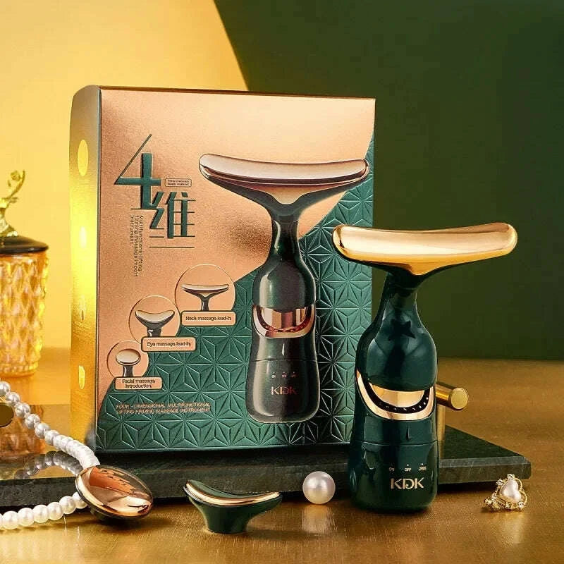 KIMLUD, 3 In 1 Facial Lifting Device Neck Facial Eye Massage Face Slimmer EMS Beauty Skin Tightening Wrinkle Anti Aging Face Massager, KIMLUD Womens Clothes