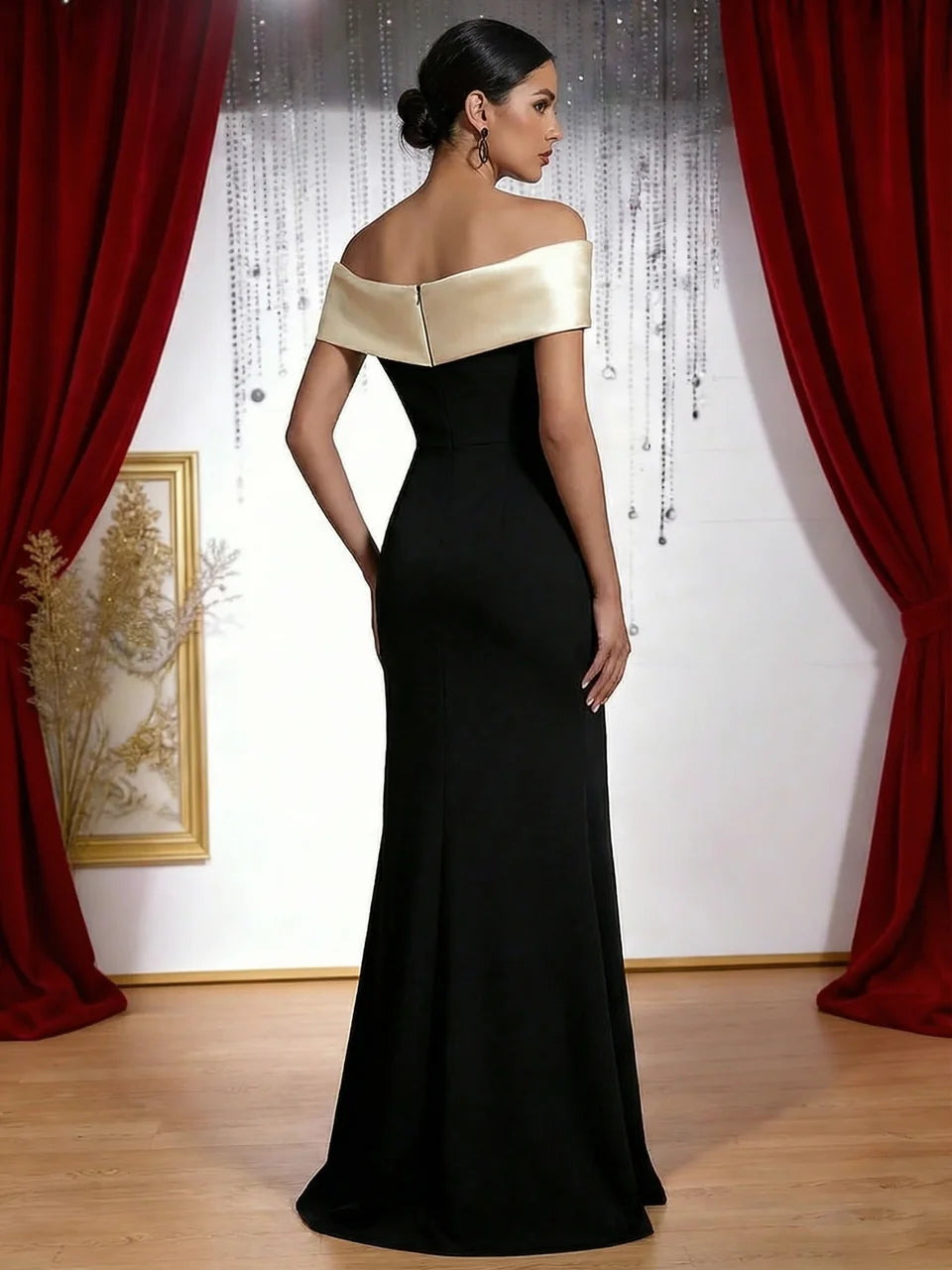 Maxi Dress - Off Shoulder - Polyester Elastane - Mermaid Hem | KIMLUD