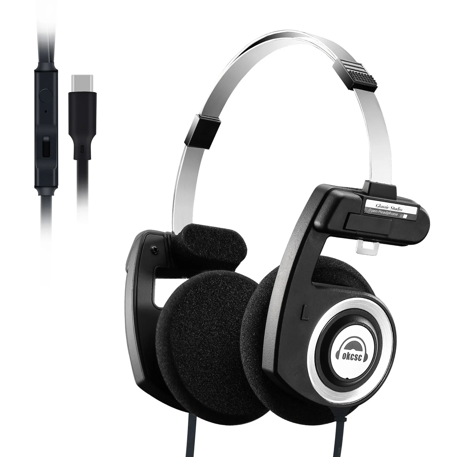 KIMLUD, OKCSC Retro 3rd Generation Headphone Wired/Wireless Earphones 40mm Driver Open End HiFi Headset Only Bluetooth Version 2-in-1, KIMLUD Womens Clothes