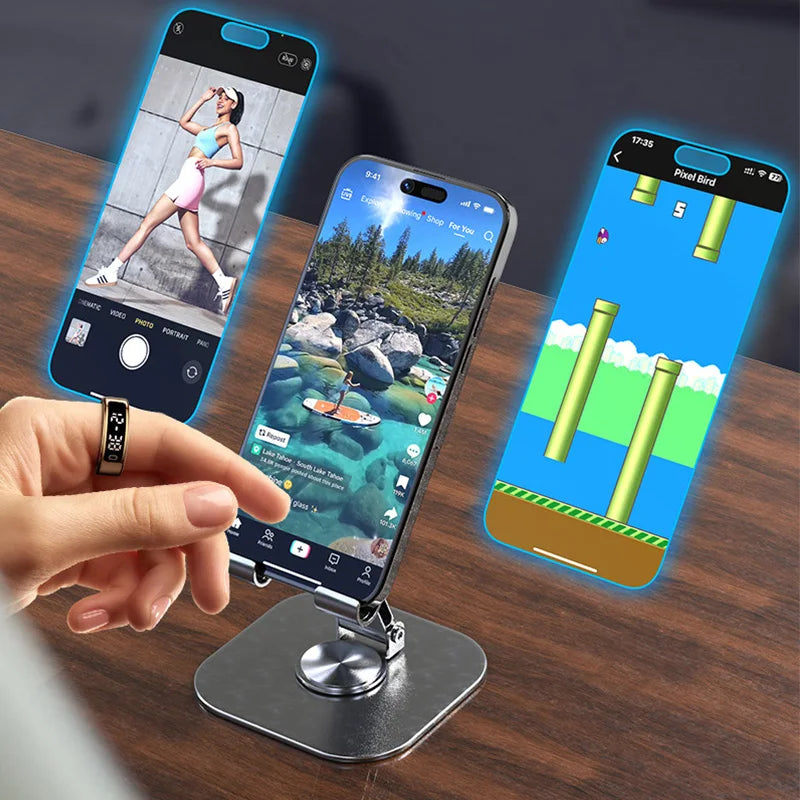 R11C Smart Ring Men Women Display Screen Gesture Swipe Video Smartring Waterproof Heart Rate Sleep Monitor Qring for Android IOS