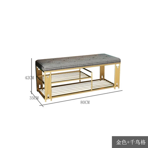 Light Luxury Shoe Storage Ottoman — Black | KIMLUD