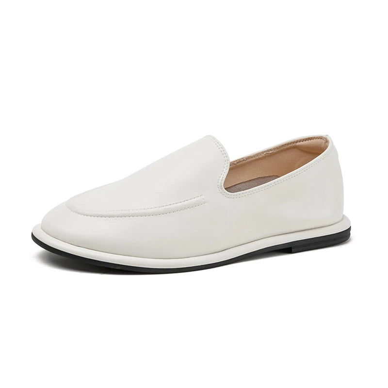 AIYUQI Loafers Women 2025 New Spring Round Toe One Foot Slip-on Shoes Women Genuine Leather Soft Flats Shoes Women