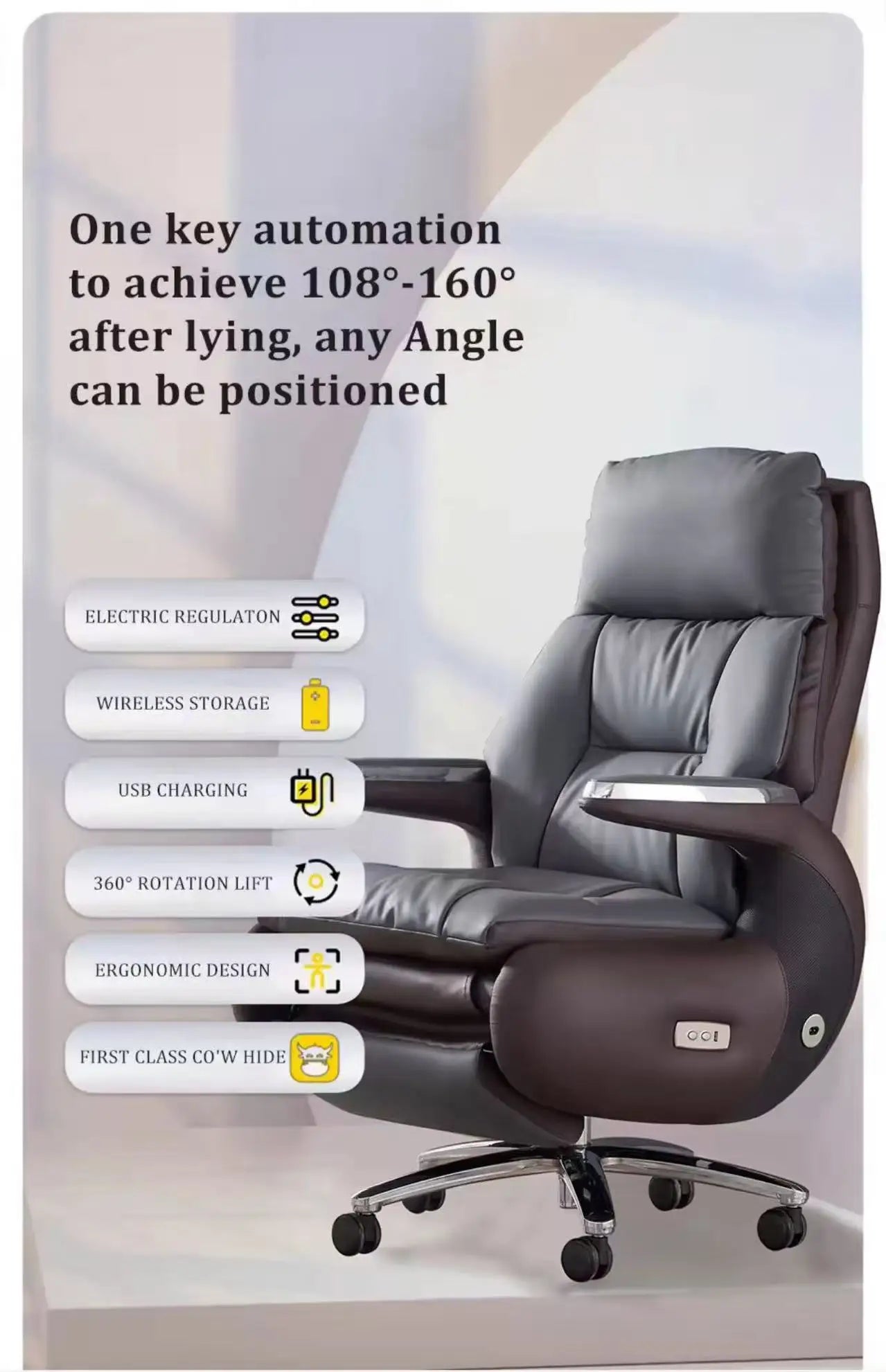 Synthetic Leather Executive Swivel Chair High Back — Black | KIMLUD