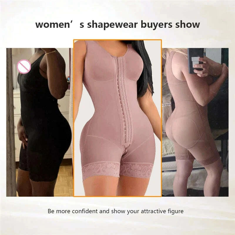 High Compression Fajas Colombiana Short Girdles With Brooches Bust For Daily And Post-Surgical Use Slimming Sheath Belly Women