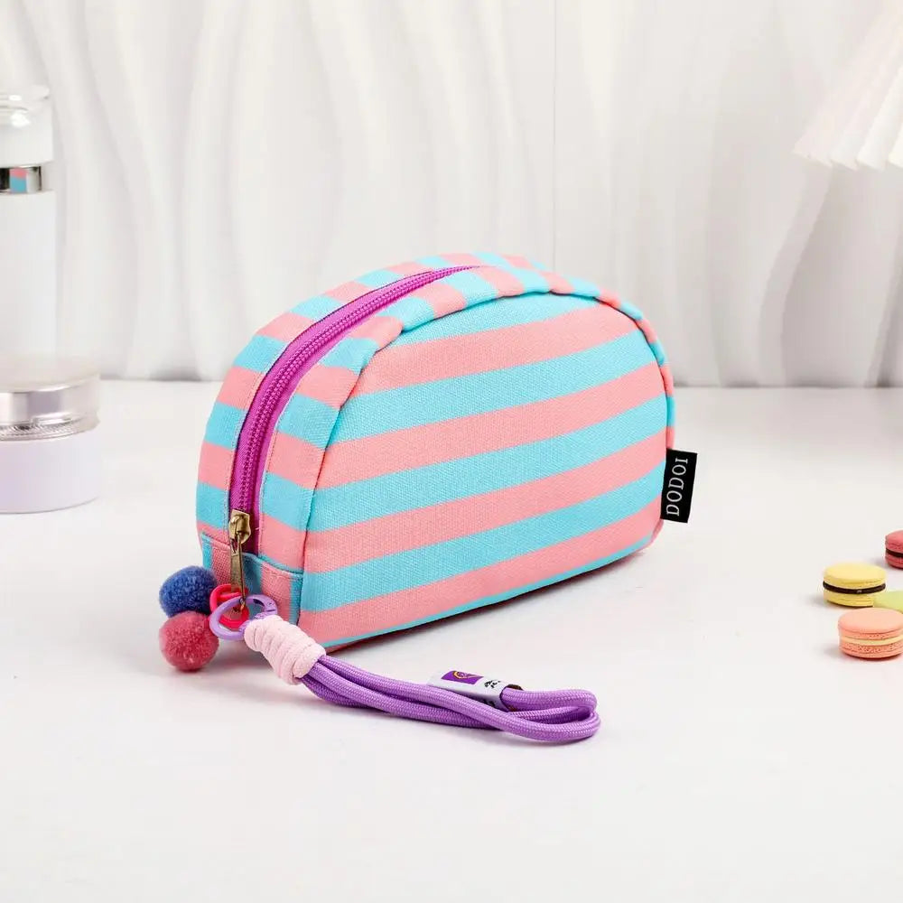 Striped Polyester Clutch Bag Small — Multicolor | KIMLUD