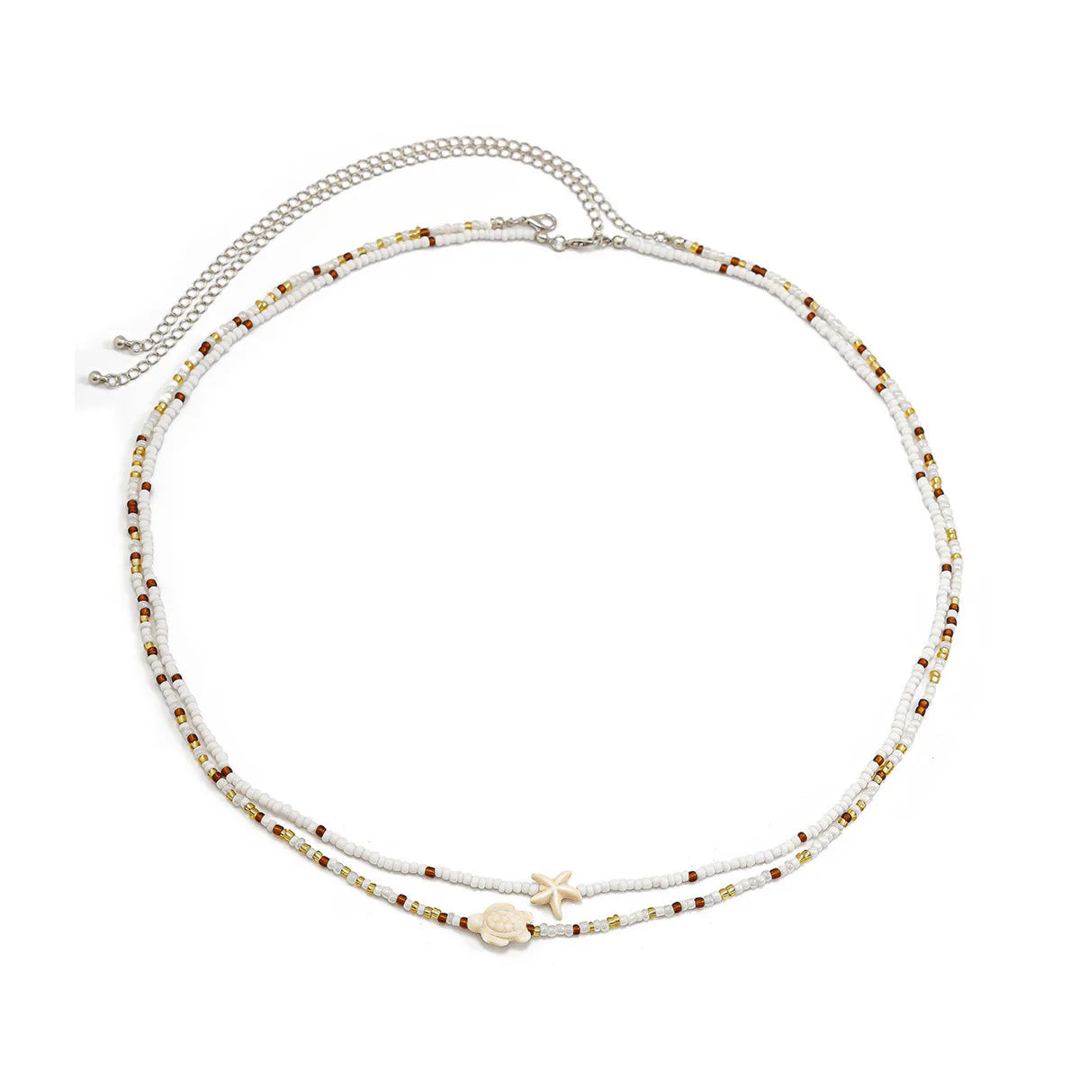 Beaded Bohemian Belly Chain Starfish Pendant — Gold | KIMLUD