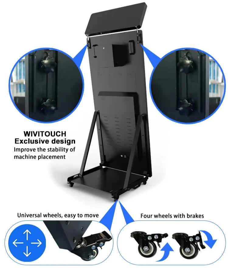 Mirror photo booth, selfie luminous frame, portable touch screen, photo booth machine