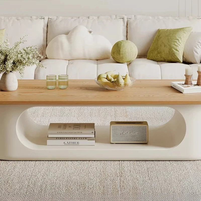 Minimalist Ellipse Coffee Table For Compact Living Rooms With Subtle Modern Aesthetic — Walnut | KIMLUD