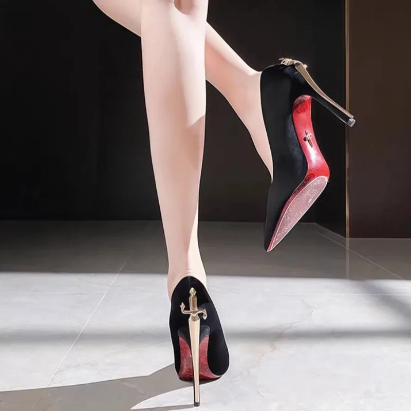 Nobility Womens Shoes Exquisite Golden Decoration High Heels for Woman Luxury Banquet Wedding Shoes Designer Shoes Zapatos Mujer