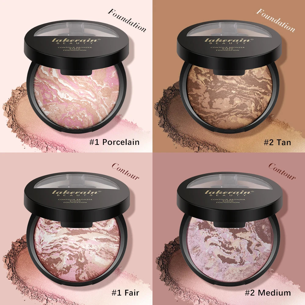 Baked Powder Palette Color Correcting Powder Foundation Balance & Brighten Coverage Semi Matte Natural Finish 1Piece 9g