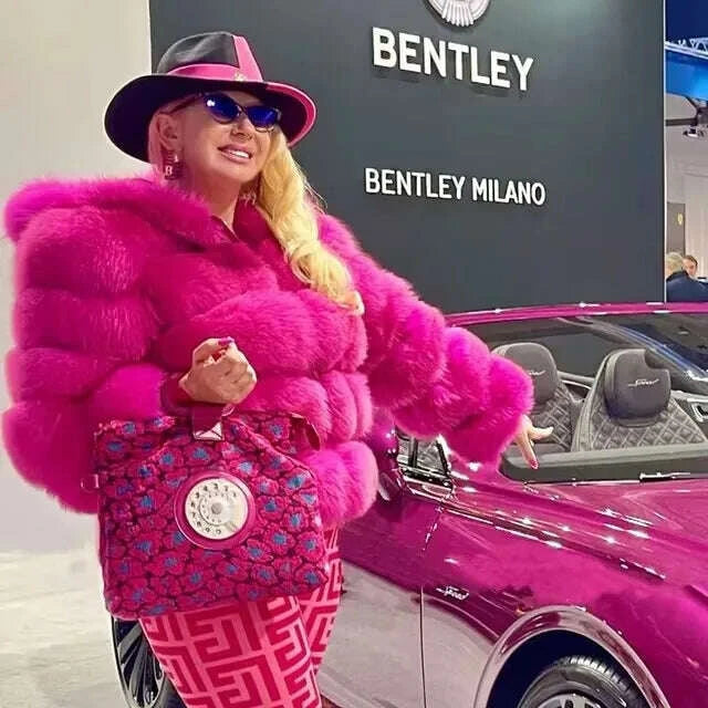 KIMLUD, DEAT Fashion Imitation Fox Fur Grass Jacket Women's Hooded Loose Long Sleeves Patchwork Plush Thick Coat Winter New 7A975, KIMLUD Womens Clothes