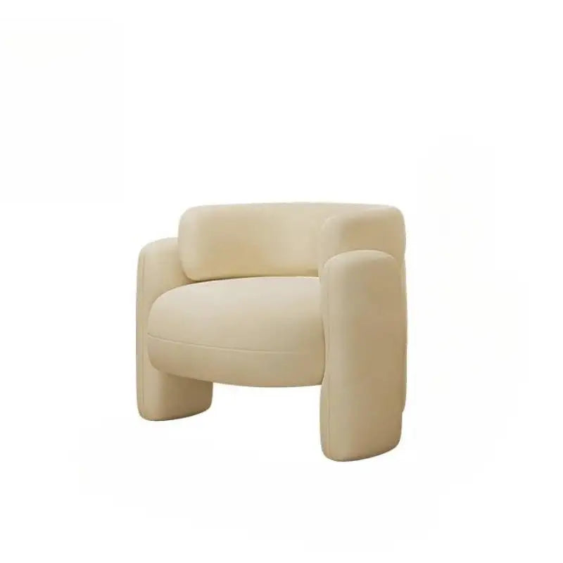 Moroccan-Inspired Minimalist Lounge Chair With Wood Frame And Baby Fleece — Mint Green | KIMLUD