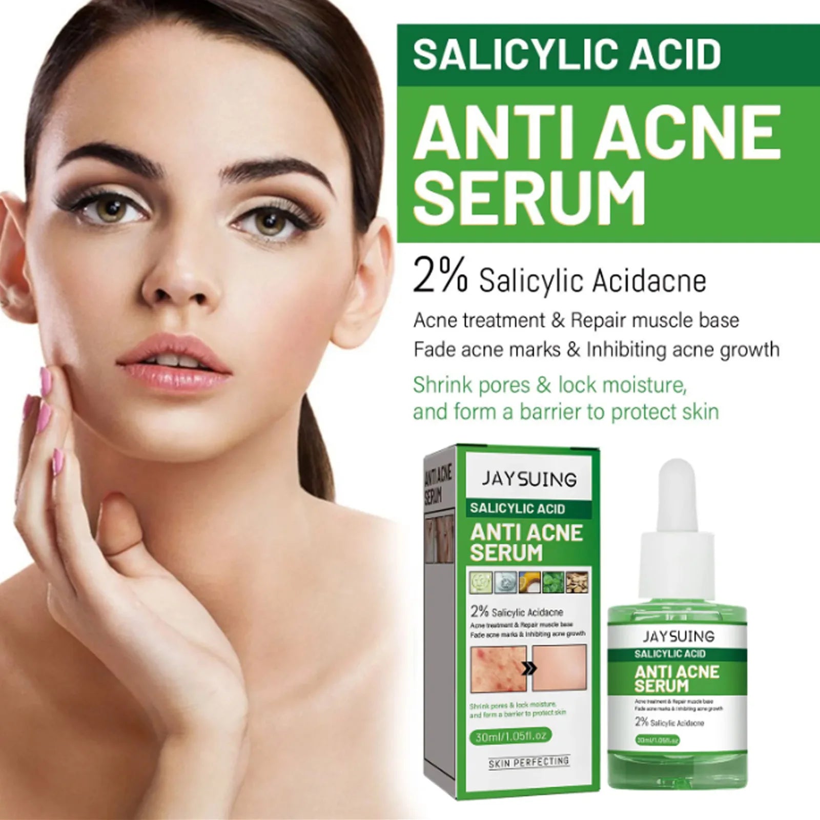 Salicylic Acid Acne Serum For Clearer Pores — Green | KIMLUD