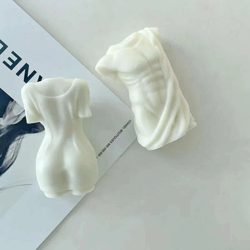 KIMLUD, Adonis Sculpture Torso Mold Human Candle Mold DIY Body Abdominal Muscle Man's Statue Plaster Sculpture Male Silicone Mold, KIMLUD Womens Clothes