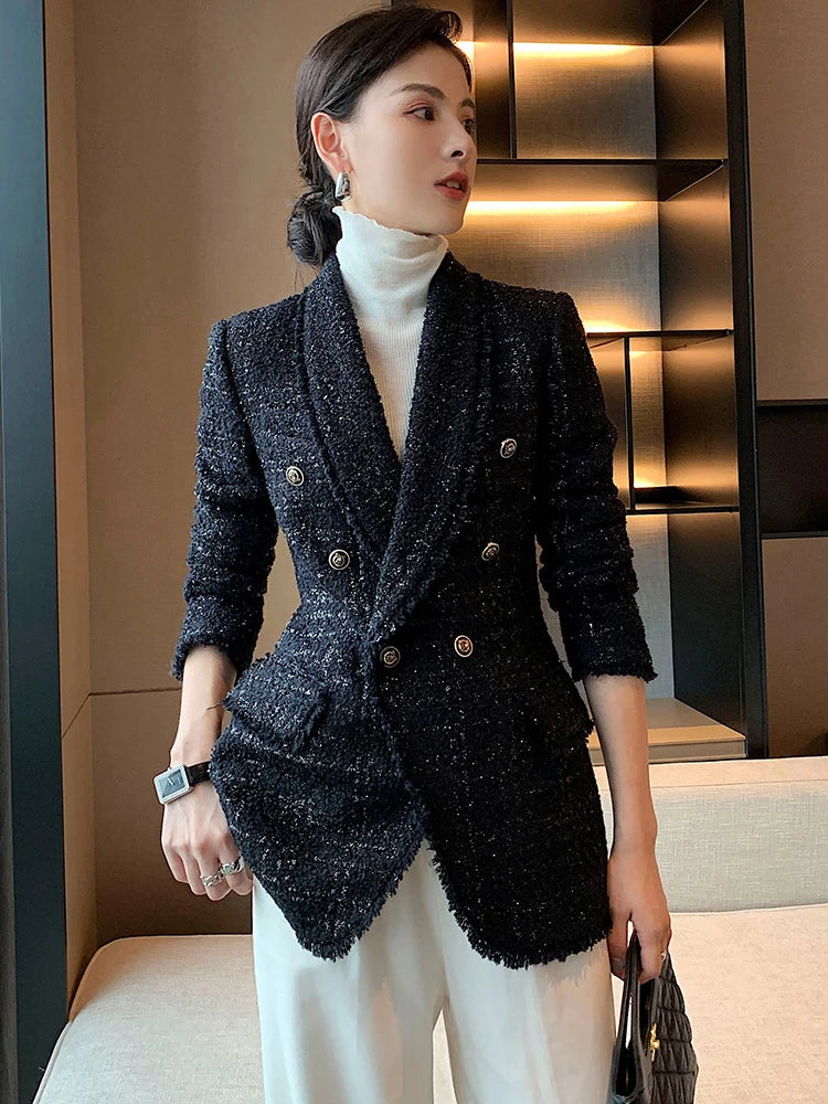 Suit Jacket – Slim Fit – Blended Fabric – Black | KIMLUD