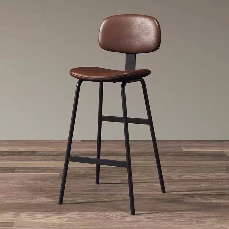 Industrial Wrought-Iron Bar Stool Soft Bag Seat — Black | KIMLUD