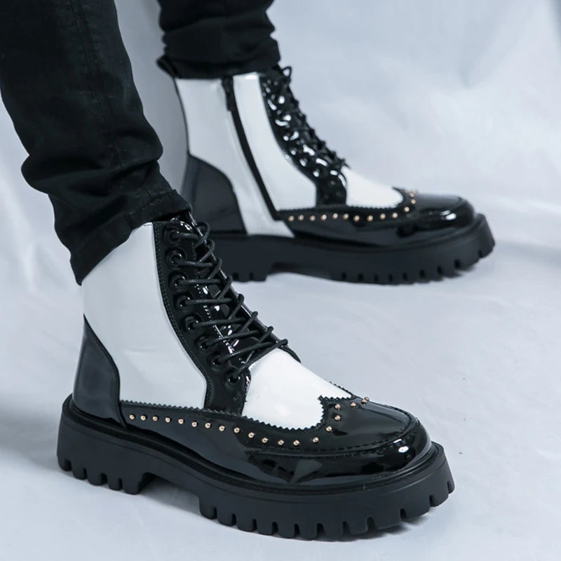 Men's Motorcycle Boots – Platform – Genuine Leather | KIMLUD