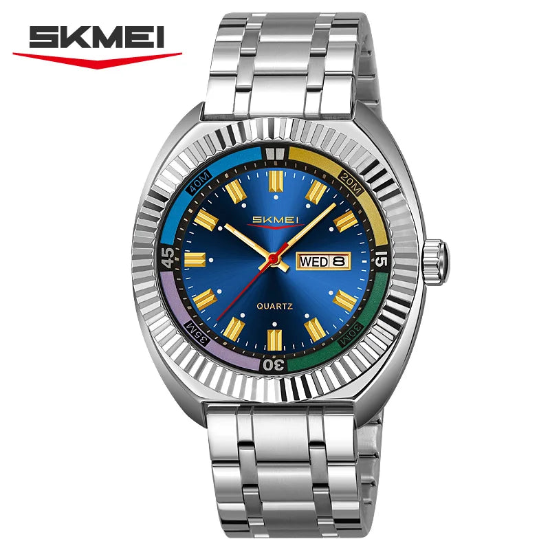 Men's quartz watch, fashionable business waterproof stainless steel watch, casual sports clock Reloj V179