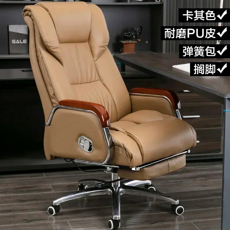Retro Executive Leather Chair Armchairs Editor Choises Fashion Aluminium Office Chair Working Relax Silla Escritorio