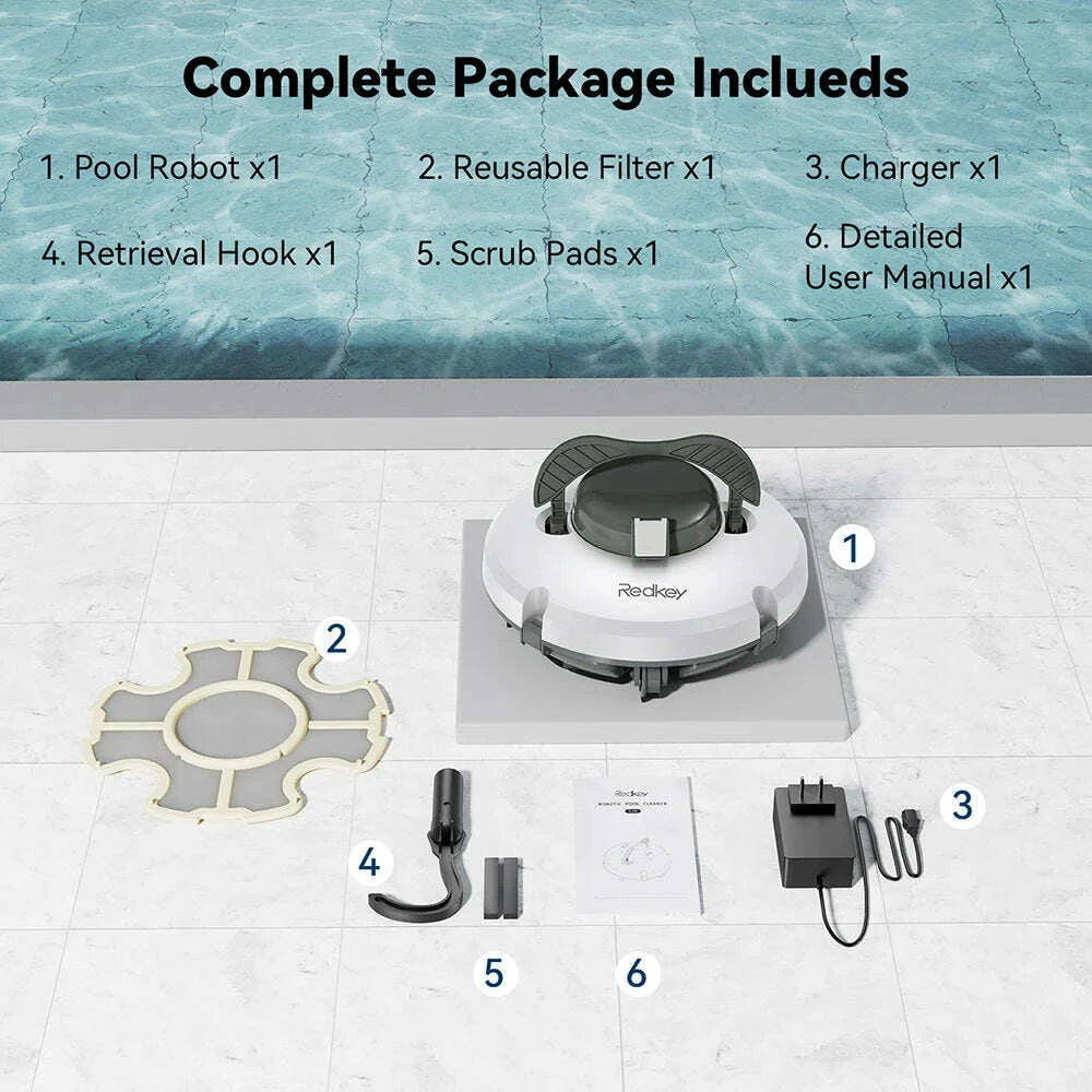 redkey-s100-cordless-robotic-pool-cleaner-vacuum-ipx8-waterproof-5200mah-recharge-130-mins-self-parking-swimming-pool-cleanerkimlud-womens-fashion-34607152