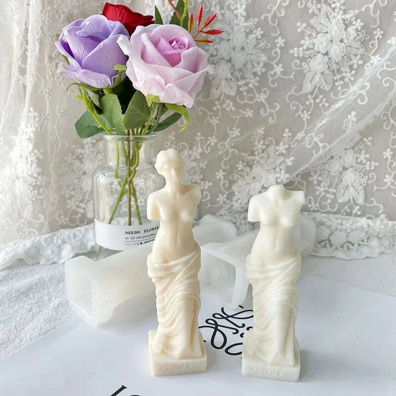 KIMLUD, 3D Roman Column Candle Mold Ancient Pillar Silicone Mold DIY Venus Portrait Scented Candle Body Plaster Silicone Mold Home Decor, KIMLUD Womens Clothes