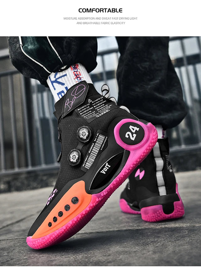 New basketball shoes male high top students wear-resistant outdoor concrete actual combat flying woven breathable combat boots