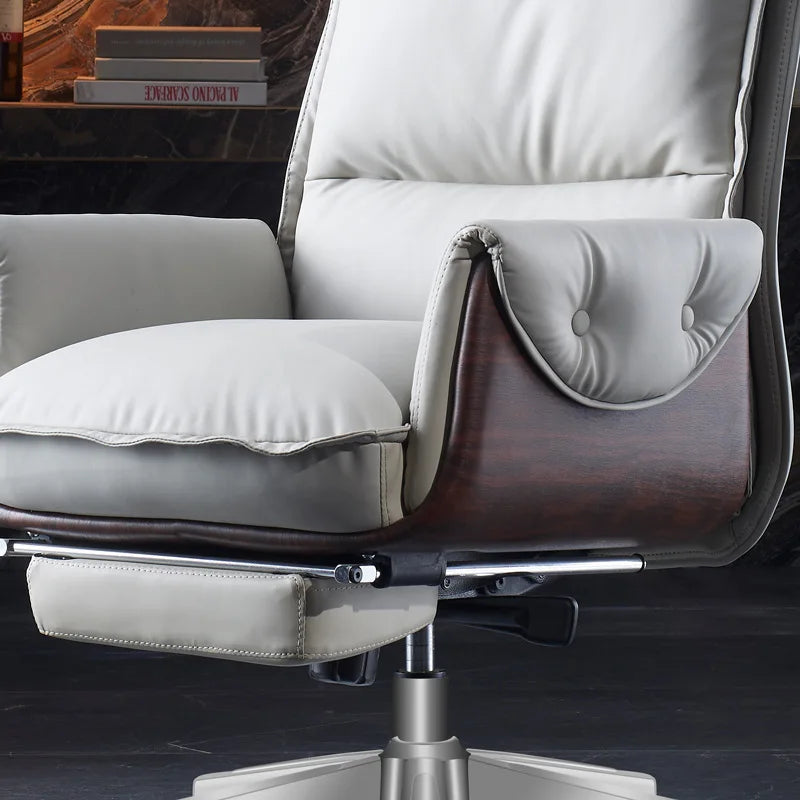 Leather-Textured Chair Home Boss — Warm Taupe | KIMLUD