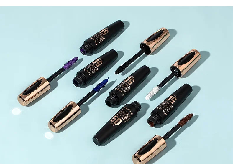 5D Mascara Makeup Waterproof Sweatproof Non-smudgy Slim Color Purple Blue White Mascara Waterproof Cosmetics