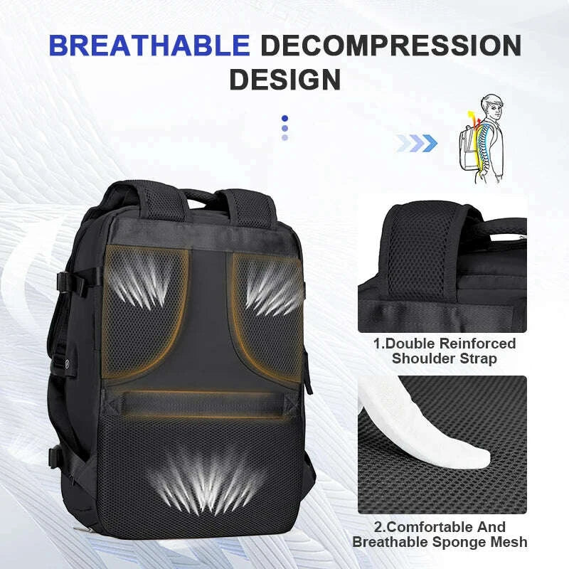 KIMLUD, Large Travel Backpack for Men,Airline Flight Approved Waterproof Laptop Backpack,Anti Theft Carry on Backpack, Hiking Backpack, KIMLUD Womens Clothes