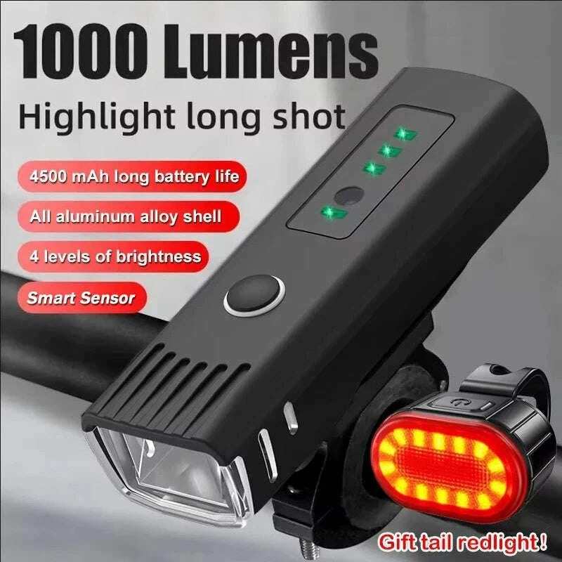 1000lm-bicycle-led-front-light-led-usb-rechargeable-smart-sensor-rear-light-waterproof-bright-flashlight-safety-cycling-lightskimlud-womens-fashion-34626376