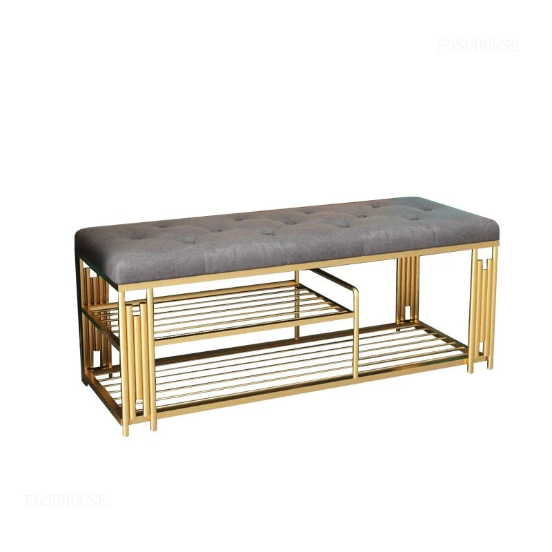 Light Luxury Shoe Storage Ottoman — Black | KIMLUD